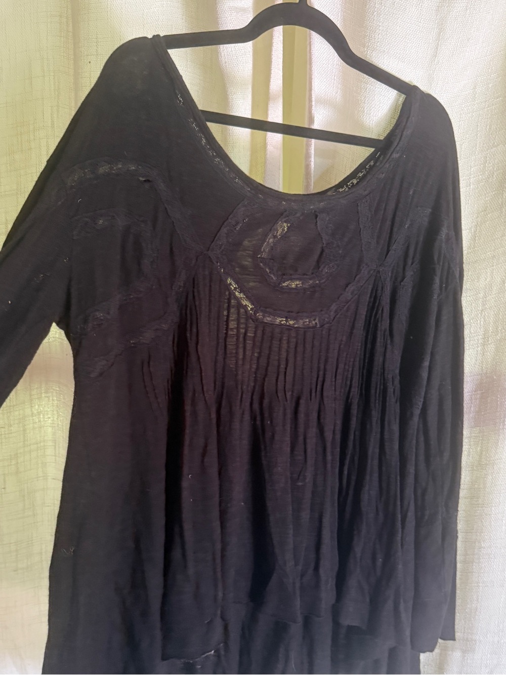 Free People Women's Black Long-Sleeve Shirt